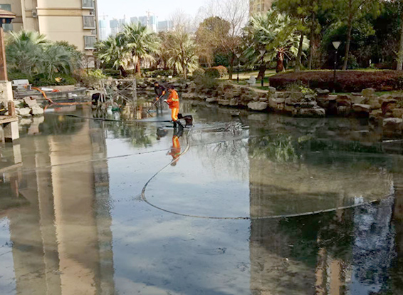 惠安景观池淤泥清理